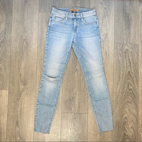 Revolve Joe's Jeans Skinny Jeans Flawless Icon Split hem distressed Light wash - Picture 5 of 16